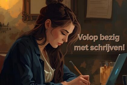 Volop bezig met schrijven