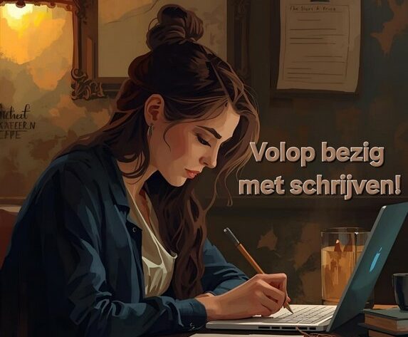 Volop bezig met schrijven